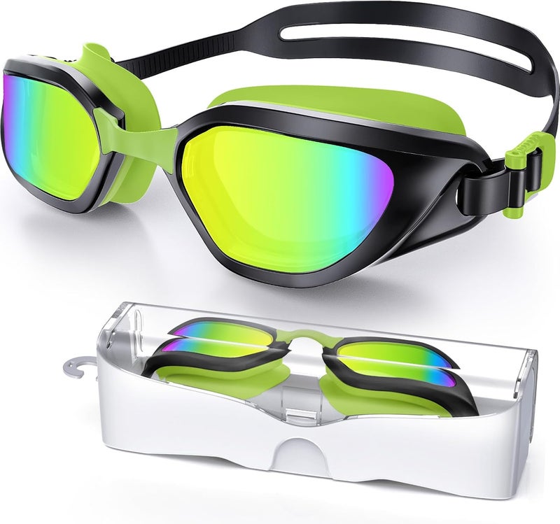 Vegemono Swim Goggles, Unisex Adult Swimming Goggles Anti Fog Anti UV No Leakage Wide View for Men Women Youth - Image 1
